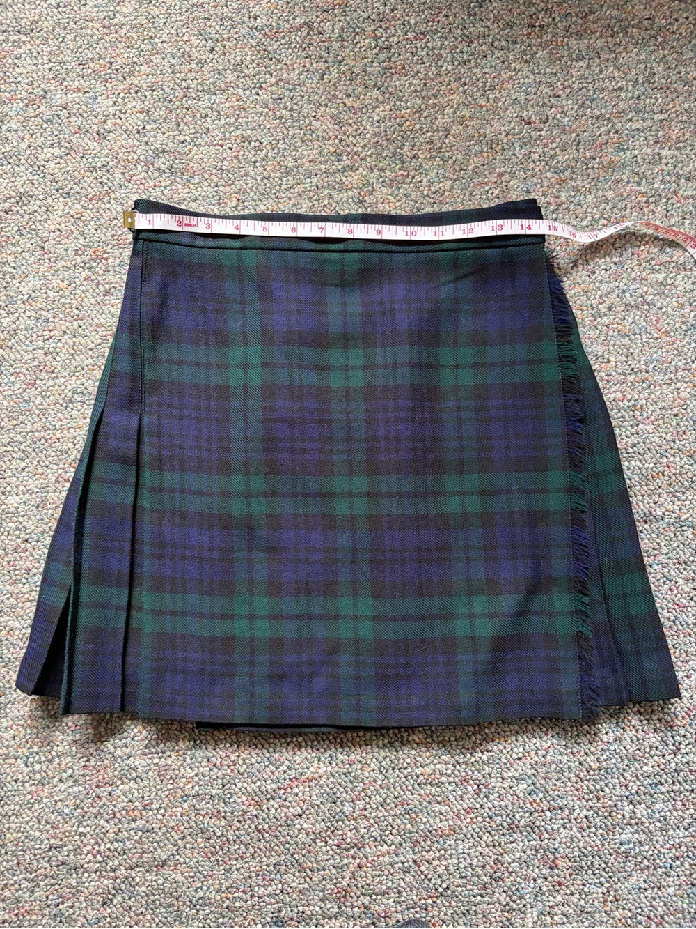 Vintage Highland Home Industries Tartan Plaid  Skirt in Navy and Green